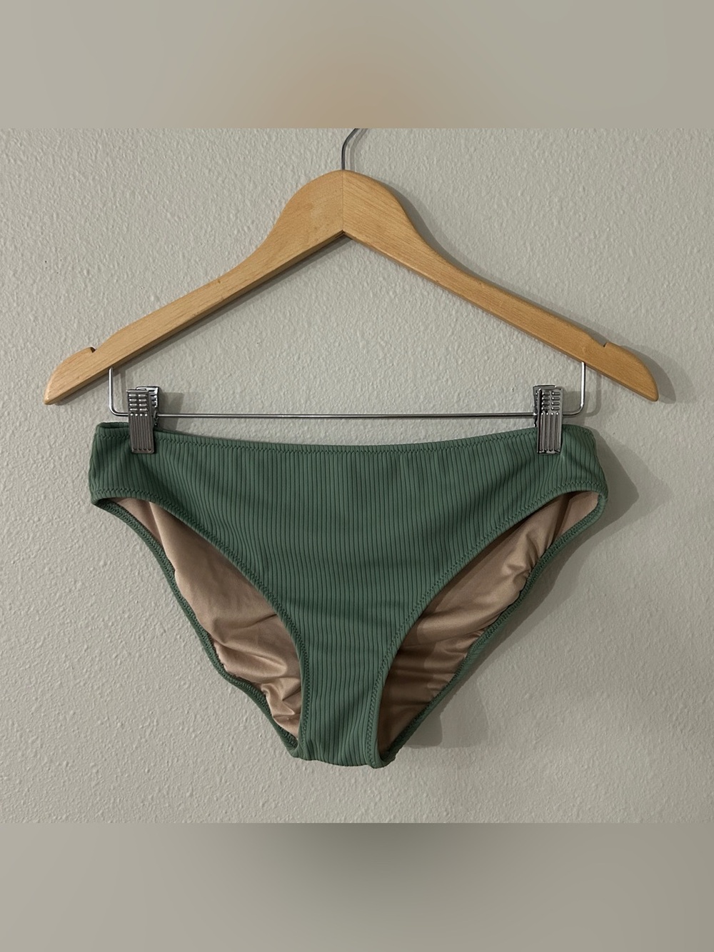 Women’s Ribbed Green Bikini Bottoms